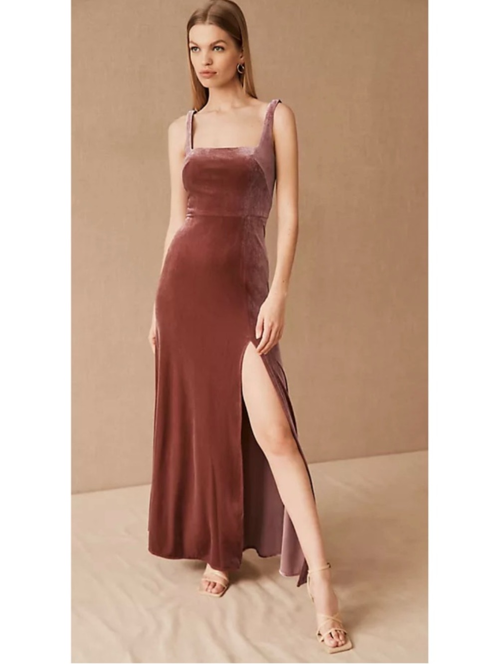 NWT BHLDN Jenny Yoo Mara Velvet Sleeveless A-Line Maxi Dress Event Pink 8